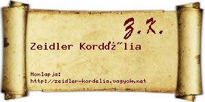 Zeidler Kordélia névjegykártya